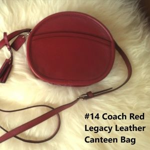 Awesome Coach Red Legacy Leather Canteen Bag